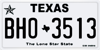 TX license plate BHO3513