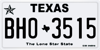 TX license plate BHO3515