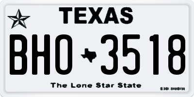 TX license plate BHO3518