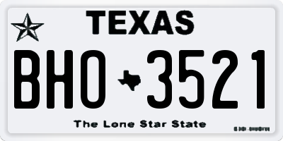 TX license plate BHO3521