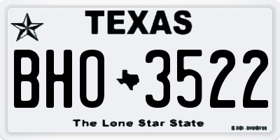 TX license plate BHO3522