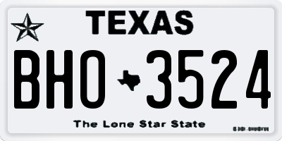 TX license plate BHO3524