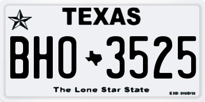 TX license plate BHO3525