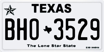 TX license plate BHO3529