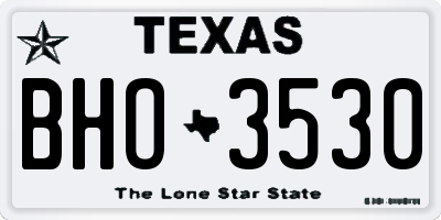 TX license plate BHO3530