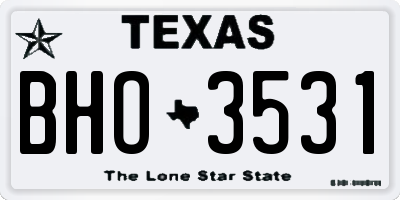 TX license plate BHO3531
