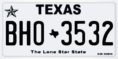 TX license plate BHO3532