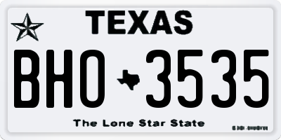 TX license plate BHO3535