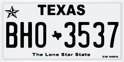 TX license plate BHO3537