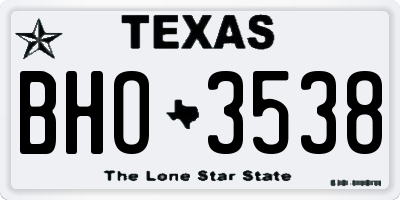 TX license plate BHO3538