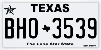 TX license plate BHO3539