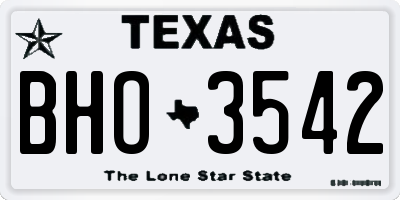 TX license plate BHO3542