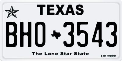 TX license plate BHO3543