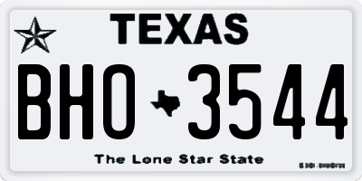 TX license plate BHO3544