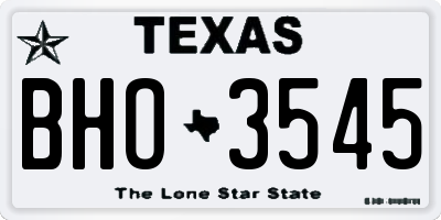 TX license plate BHO3545