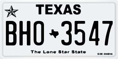 TX license plate BHO3547