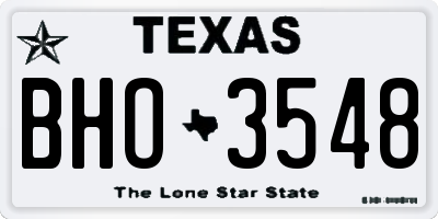 TX license plate BHO3548