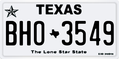 TX license plate BHO3549