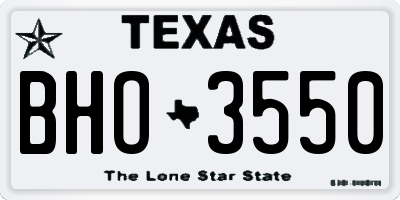 TX license plate BHO3550