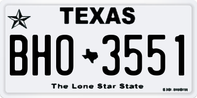 TX license plate BHO3551