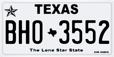 TX license plate BHO3552