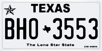 TX license plate BHO3553