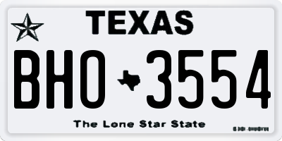 TX license plate BHO3554