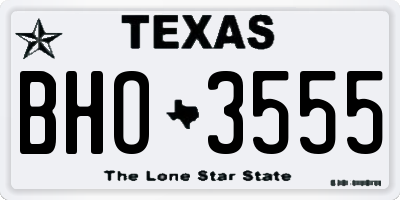 TX license plate BHO3555