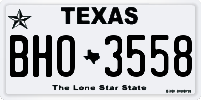 TX license plate BHO3558