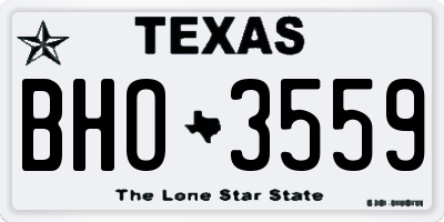 TX license plate BHO3559