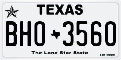 TX license plate BHO3560