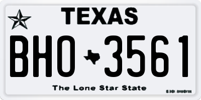 TX license plate BHO3561