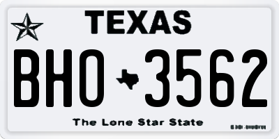 TX license plate BHO3562