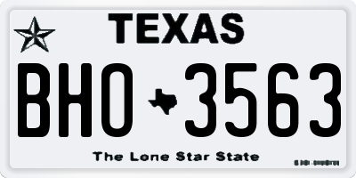 TX license plate BHO3563