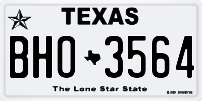 TX license plate BHO3564