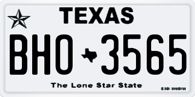 TX license plate BHO3565