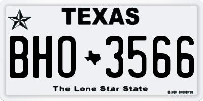 TX license plate BHO3566