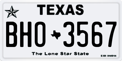 TX license plate BHO3567