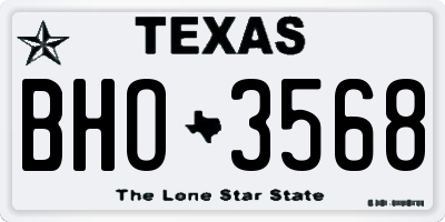 TX license plate BHO3568