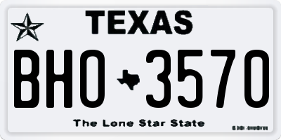 TX license plate BHO3570