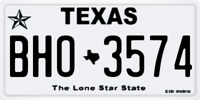 TX license plate BHO3574