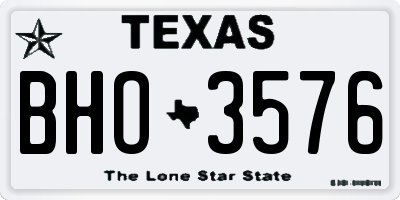 TX license plate BHO3576