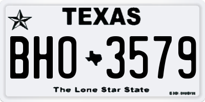 TX license plate BHO3579