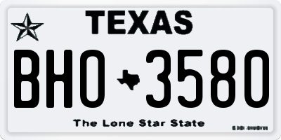 TX license plate BHO3580