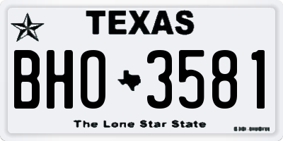 TX license plate BHO3581