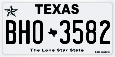 TX license plate BHO3582