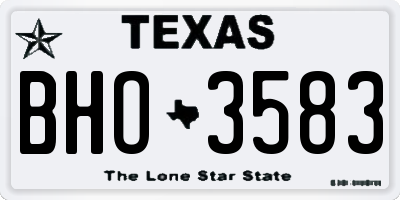 TX license plate BHO3583