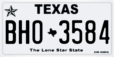TX license plate BHO3584