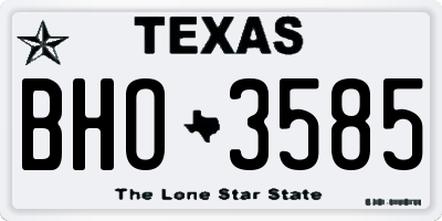 TX license plate BHO3585