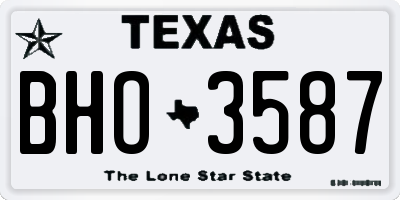 TX license plate BHO3587